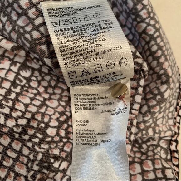 NEW H&M Shift Dress Black White Mauve Print Sz 6 - Picture 14 of 14